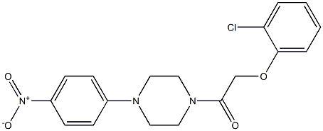 1-[(2-chlorophenoxy)acetyl]-4-{4-nitrophenyl}piperazine Struktur