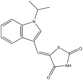 5-[(1-isopropyl-1H-indol-3-yl)methylene]-1,3-thiazolidine-2,4-dione Struktur