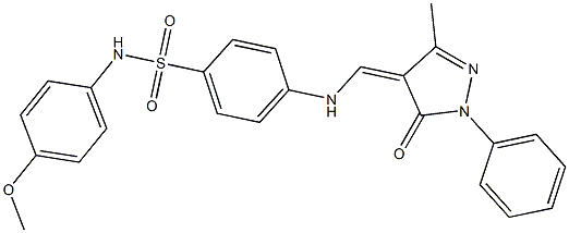 N-(4-methoxyphenyl)-4-{[(3-methyl-5-oxo-1-phenyl-1,5-dihydro-4H-pyrazol-4-ylidene)methyl]amino}benzenesulfonamide Struktur