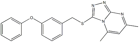 3-{[(5,7-dimethyl[1,2,4]triazolo[4,3-a]pyrimidin-3-yl)sulfanyl]methyl}phenyl phenyl ether Struktur