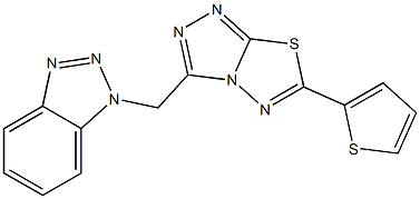 1-{[6-(2-thienyl)[1,2,4]triazolo[3,4-b][1,3,4]thiadiazol-3-yl]methyl}-1H-1,2,3-benzotriazole Struktur