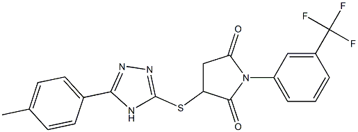 3-{[5-(4-methylphenyl)-4H-1,2,4-triazol-3-yl]sulfanyl}-1-[3-(trifluoromethyl)phenyl]-2,5-pyrrolidinedione Struktur