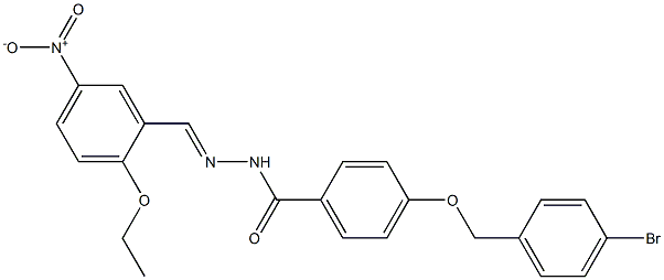 4-[(4-bromobenzyl)oxy]-N'-{2-ethoxy-5-nitrobenzylidene}benzohydrazide Struktur