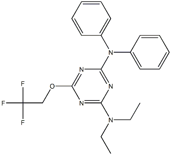 N-{4-(diethylamino)-6-[(2,2,2-trifluoroethyl)oxy]-1,3,5-triazin-2-yl}-N,N-diphenylamine Struktur