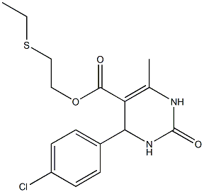 2-(ethylsulfanyl)ethyl 4-(4-chlorophenyl)-6-methyl-2-oxo-1,2,3,4-tetrahydro-5-pyrimidinecarboxylate Struktur