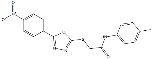 2-[(5-{4-nitrophenyl}-1,3,4-oxadiazol-2-yl)sulfanyl]-N-(4-methylphenyl)acetamide Struktur