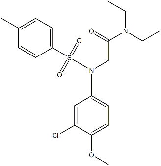 2-{3-chloro-4-methoxy[(4-methylphenyl)sulfonyl]anilino}-N,N-diethylacetamide Struktur