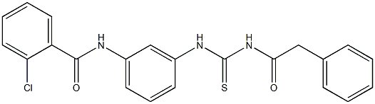 2-chloro-N-[3-({[(phenylacetyl)amino]carbothioyl}amino)phenyl]benzamide Struktur