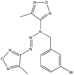 3-[1-(3-bromobenzyl)-3-(4-methyl-1,2,5-oxadiazol-3-yl)-2-triazenyl]-4-methyl-1,2,5-oxadiazole Struktur