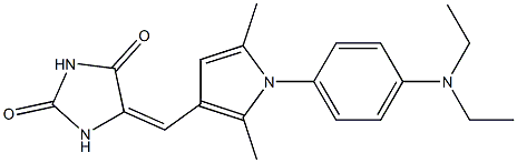 5-({1-[4-(diethylamino)phenyl]-2,5-dimethyl-1H-pyrrol-3-yl}methylene)-2,4-imidazolidinedione Struktur