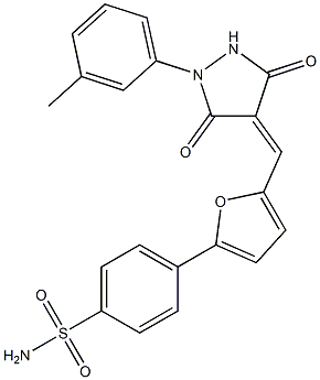 4-(5-{[1-(3-methylphenyl)-3,5-dioxo-4-pyrazolidinylidene]methyl}-2-furyl)benzenesulfonamide Struktur