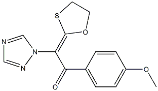 1-(4-methoxyphenyl)-2-(1,3-oxathiolan-2-ylidene)-2-(1H-1,2,4-triazol-1-yl)ethanone Struktur