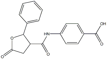 4-{[(5-oxo-2-phenyltetrahydro-3-furanyl)carbonyl]amino}benzoic acid Struktur