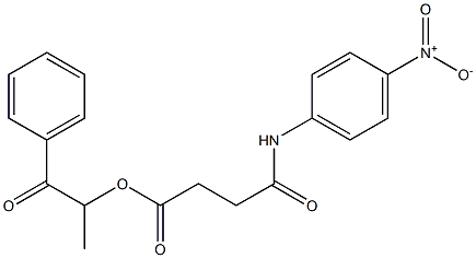 1-methyl-2-oxo-2-phenylethyl 4-{4-nitroanilino}-4-oxobutanoate Struktur