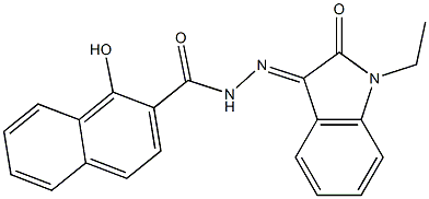 N'-(1-ethyl-2-oxo-1,2-dihydro-3H-indol-3-ylidene)-1-hydroxy-2-naphthohydrazide Struktur