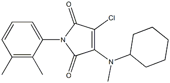 3-chloro-4-[cyclohexyl(methyl)amino]-1-(2,3-dimethylphenyl)-1H-pyrrole-2,5-dione Struktur