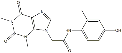 2-(1,3-dimethyl-2,6-dioxo-1,2,3,6-tetrahydro-9H-purin-9-yl)-N-(4-hydroxy-2-methylphenyl)acetamide Struktur