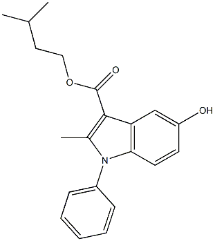 isopentyl 5-hydroxy-2-methyl-1-phenyl-1H-indole-3-carboxylate Struktur