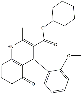 cyclohexyl 2-methyl-4-[2-(methyloxy)phenyl]-5-oxo-1,4,5,6,7,8-hexahydroquinoline-3-carboxylate Struktur