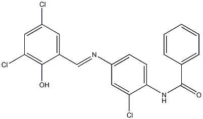 N-{2-chloro-4-[(3,5-dichloro-2-hydroxybenzylidene)amino]phenyl}benzamide Struktur