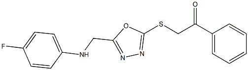 2-[(5-{[(4-fluorophenyl)amino]methyl}-1,3,4-oxadiazol-2-yl)sulfanyl]-1-phenylethanone Struktur