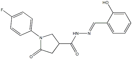 1-(4-fluorophenyl)-N'-(2-hydroxybenzylidene)-5-oxo-3-pyrrolidinecarbohydrazide Struktur