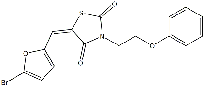 5-[(5-bromo-2-furyl)methylene]-3-(2-phenoxyethyl)-1,3-thiazolidine-2,4-dione Struktur