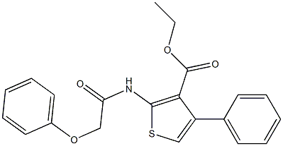 ethyl 2-[(phenoxyacetyl)amino]-4-phenyl-3-thiophenecarboxylate Struktur