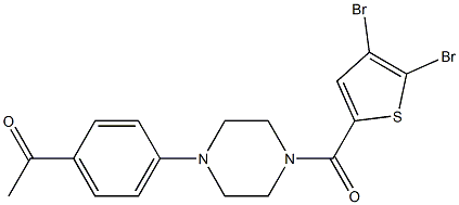 1-(4-{4-[(4,5-dibromo-2-thienyl)carbonyl]-1-piperazinyl}phenyl)ethanone Struktur