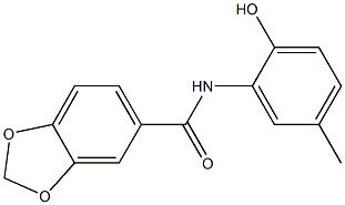 N-(2-hydroxy-5-methylphenyl)-1,3-benzodioxole-5-carboxamide Struktur