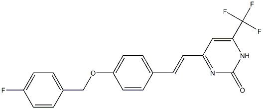 4-(2-{4-[(4-fluorobenzyl)oxy]phenyl}vinyl)-6-(trifluoromethyl)-2(1H)-pyrimidinone Struktur