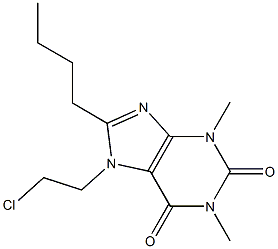 8-butyl-7-(2-chloroethyl)-1,3-dimethyl-3,7-dihydro-1H-purine-2,6-dione Struktur