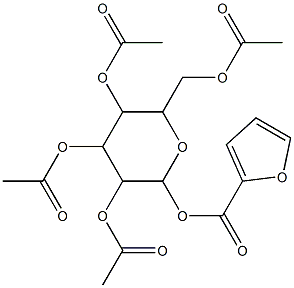 3,4,5-tris(acetyloxy)-6-[(acetyloxy)methyl]tetrahydro-2H-pyran-2-yl 2-furoate Struktur