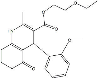 2-(ethyloxy)ethyl 2-methyl-4-[2-(methyloxy)phenyl]-5-oxo-1,4,5,6,7,8-hexahydroquinoline-3-carboxylate Struktur