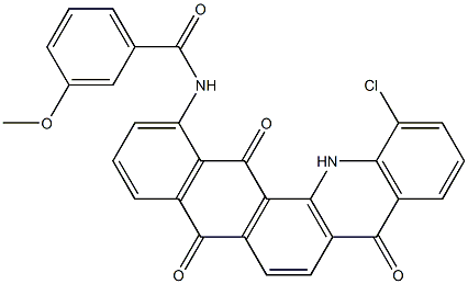 N-(12-chloro-5,8,14-trioxo-5,8,13,14-tetrahydronaphtho[2,3-c]acridin-1-yl)-3-methoxybenzamide Struktur