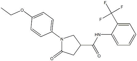 1-(4-ethoxyphenyl)-5-oxo-N-[2-(trifluoromethyl)phenyl]-3-pyrrolidinecarboxamide Struktur