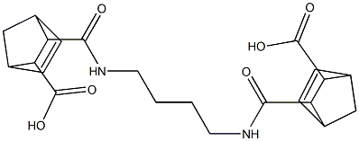 3-{[(4-{[(3-carboxybicyclo[2.2.1]hept-5-en-2-yl)carbonyl]amino}butyl)amino]carbonyl}bicyclo[2.2.1]hept-5-ene-2-carboxylic acid Struktur