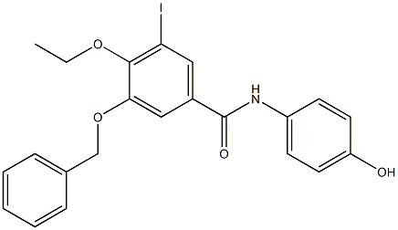 3-(benzyloxy)-4-ethoxy-N-(4-hydroxyphenyl)-5-iodobenzamide Struktur