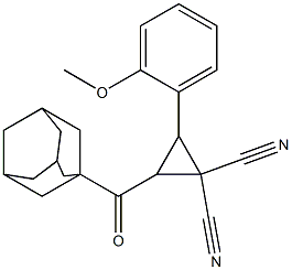 2-(1-adamantylcarbonyl)-3-(2-methoxyphenyl)-1,1-cyclopropanedicarbonitrile Struktur