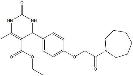 ethyl 4-{4-[2-(1-azepanyl)-2-oxoethoxy]phenyl}-6-methyl-2-oxo-1,2,3,4-tetrahydro-5-pyrimidinecarboxylate Struktur