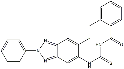 N-(2-methylbenzoyl)-N'-(6-methyl-2-phenyl-2H-1,2,3-benzotriazol-5-yl)thiourea Struktur