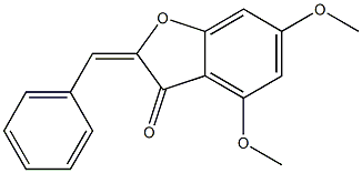 2-benzylidene-4,6-dimethoxy-1-benzofuran-3(2H)-one Struktur