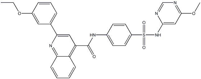 2-(3-ethoxyphenyl)-N-(4-{[(6-methoxy-4-pyrimidinyl)amino]sulfonyl}phenyl)-4-quinolinecarboxamide Struktur