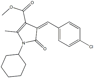 methyl 4-(4-chlorobenzylidene)-1-cyclohexyl-2-methyl-5-oxo-4,5-dihydro-1H-pyrrole-3-carboxylate Struktur