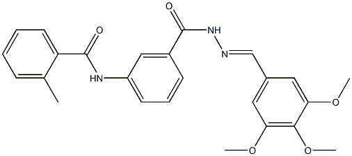 2-methyl-N-(3-{[2-(3,4,5-trimethoxybenzylidene)hydrazino]carbonyl}phenyl)benzamide Struktur