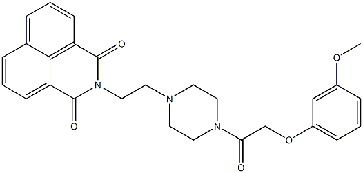 2-(2-{4-[(3-methoxyphenoxy)acetyl]-1-piperazinyl}ethyl)-1H-benzo[de]isoquinoline-1,3(2H)-dione Struktur