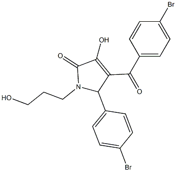 4-(4-bromobenzoyl)-5-(4-bromophenyl)-3-hydroxy-1-(3-hydroxypropyl)-1,5-dihydro-2H-pyrrol-2-one Struktur