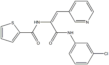 N-[1-[(3-chloroanilino)carbonyl]-2-(3-pyridinyl)vinyl]-2-thiophenecarboxamide Struktur