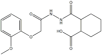 2-({2-[(2-methoxyphenoxy)acetyl]hydrazino}carbonyl)cyclohexanecarboxylic acid Struktur