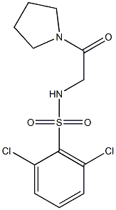 2,6-dichloro-N-[2-oxo-2-(1-pyrrolidinyl)ethyl]benzenesulfonamide Struktur